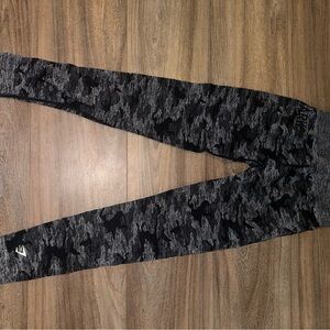Gymshark Black and Gray Camo Leggings
